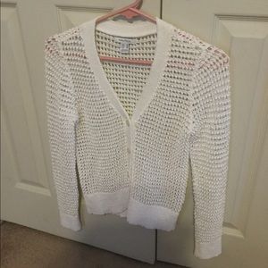 Nautica White laced button cardigan